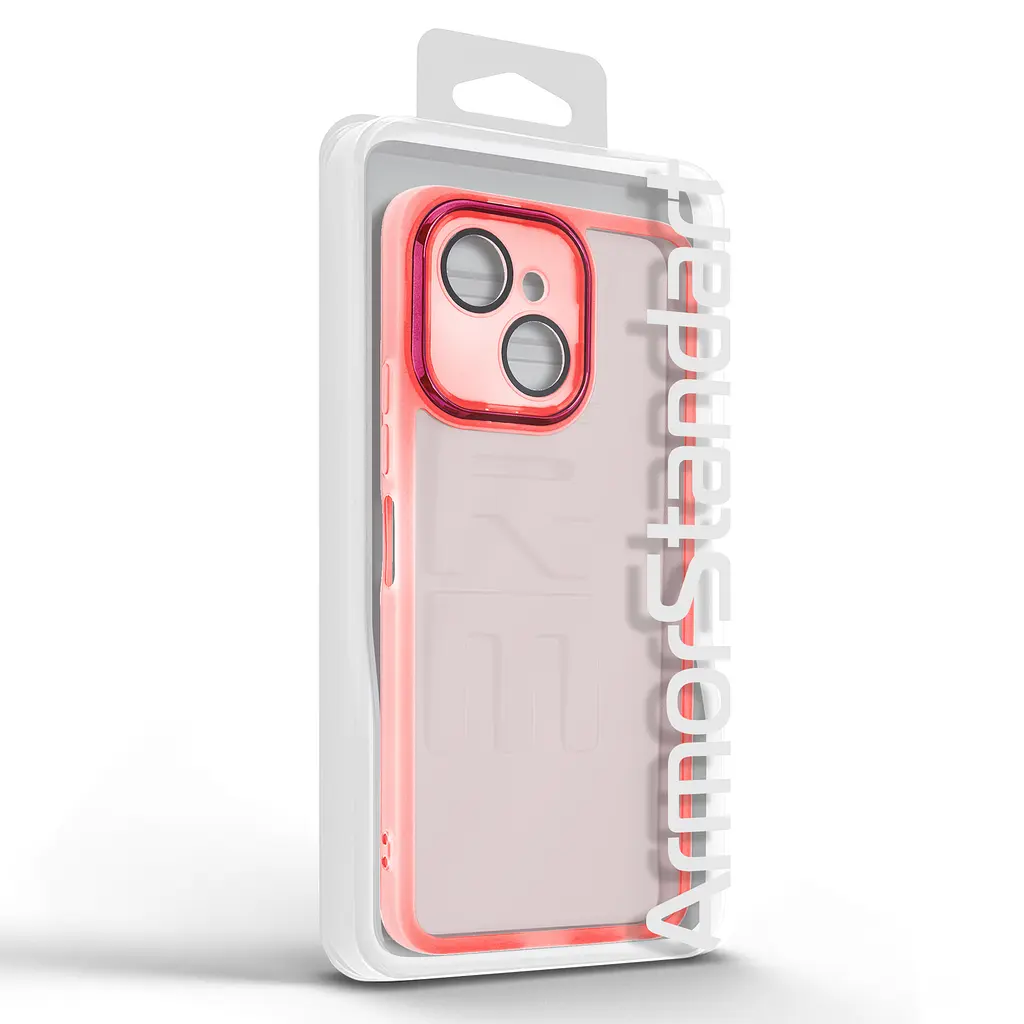 Защитный чехол для TECNO Spark 40C 4G, Shade, розовый, TPU+PC, матовый, защита всего корпуса, панель-накладка, противоударный, с большими бортами, амортизирует удары при падениях, ArmorStandart (ARM87906) - фото 3