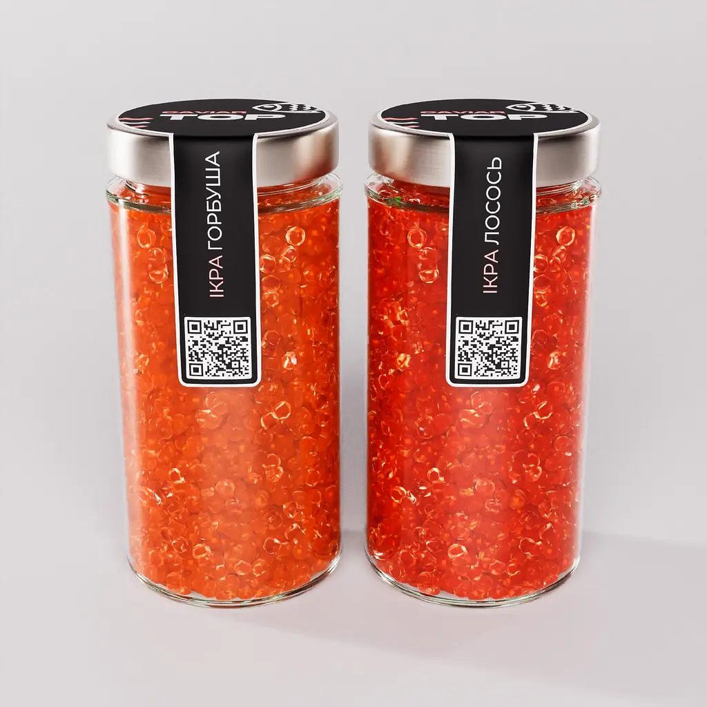 Ікра "Горбуша+Лосось" CapsFood імітована в Банці 500+500 г