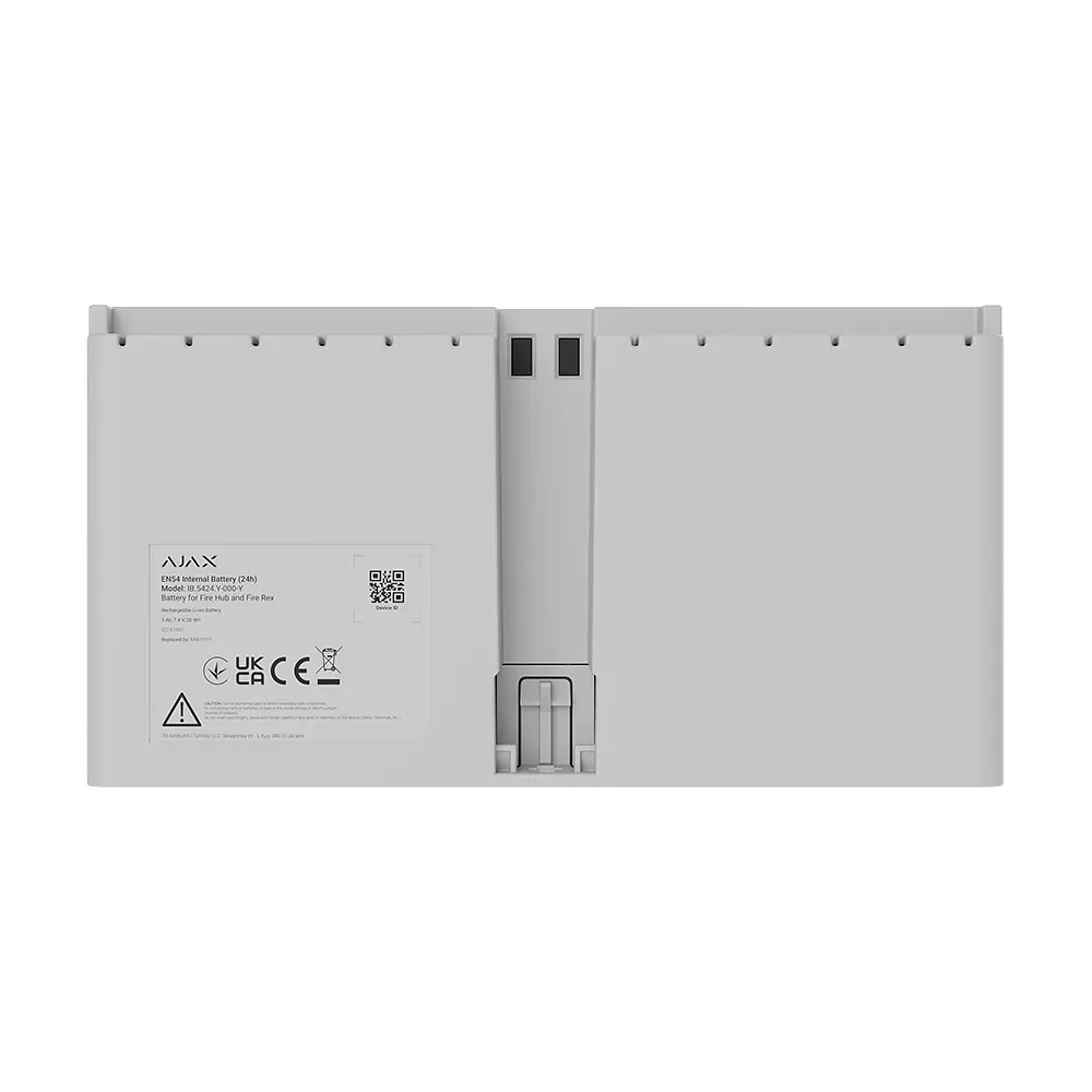 Перезарядна Li-ion батарея Ajax EN54 Internal Battery (24h) White для EN54 Fire Hub Jeweller / EN54 Fire ReX Jeweller (26-00638) - фото 5