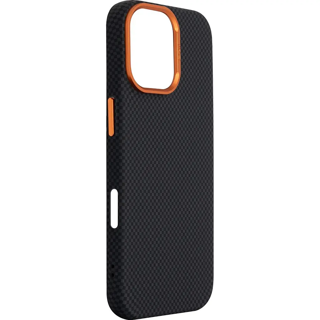 Чохол ArmorStandart LikeCarbon2 SE MagCase для Apple iPhone 17 Kevlar Black Orange (ARM89163) [156298] - фото 3