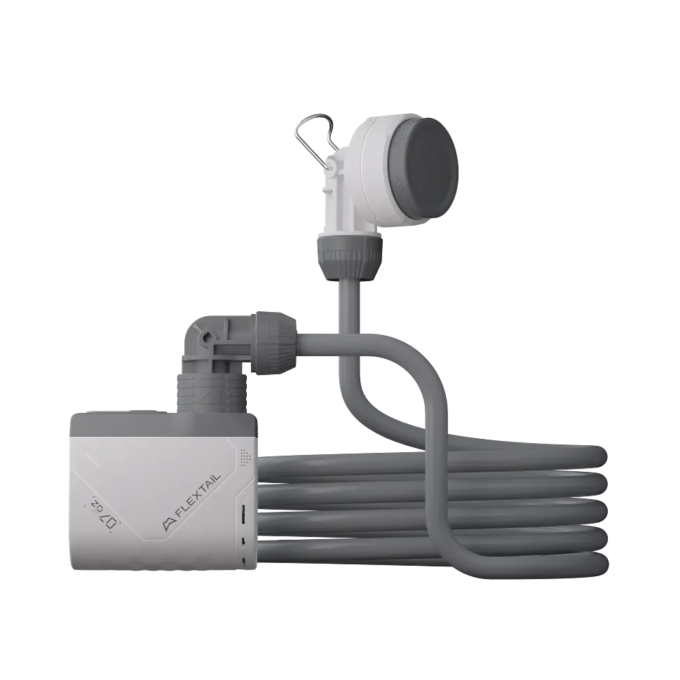 Душ портативний з насосом на акумуляторі Flextail Tiny Shower TS650WT / TS2500WT, білий - фото 4