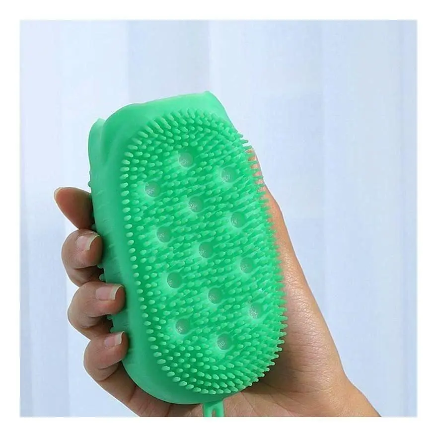 Масажна силіконова мочалка для душу Bath Brush WN-12 двостороння - фото 2