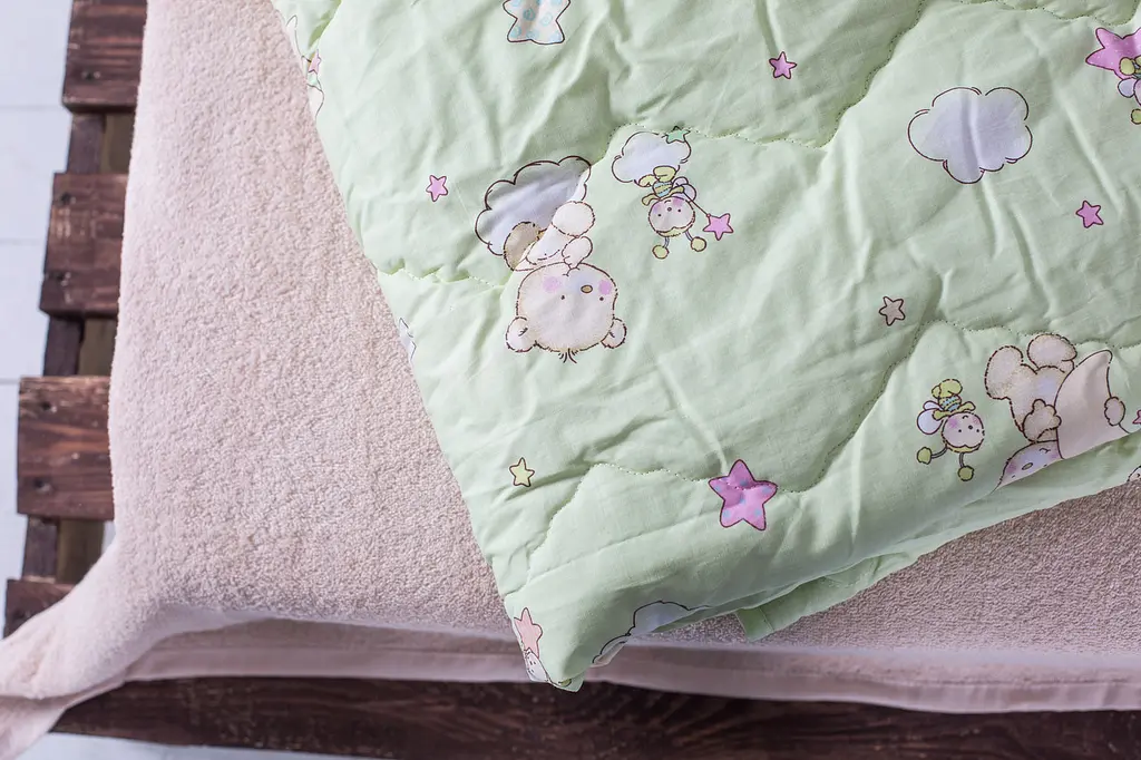 Ковдра дитяча Ecotton 110х140 см антиалергенна стьобана з бязі салатова 10-0214 green (19867) - фото 5