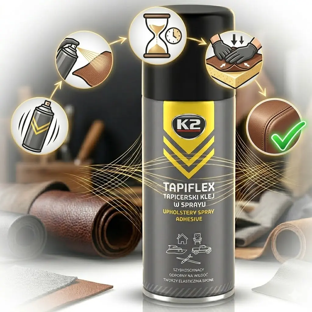 Універсальний клей в аерозолі K2 Tapiflex 400 мл для Текстилю Вініла Пластика Шкіри (W170) - фото 2
