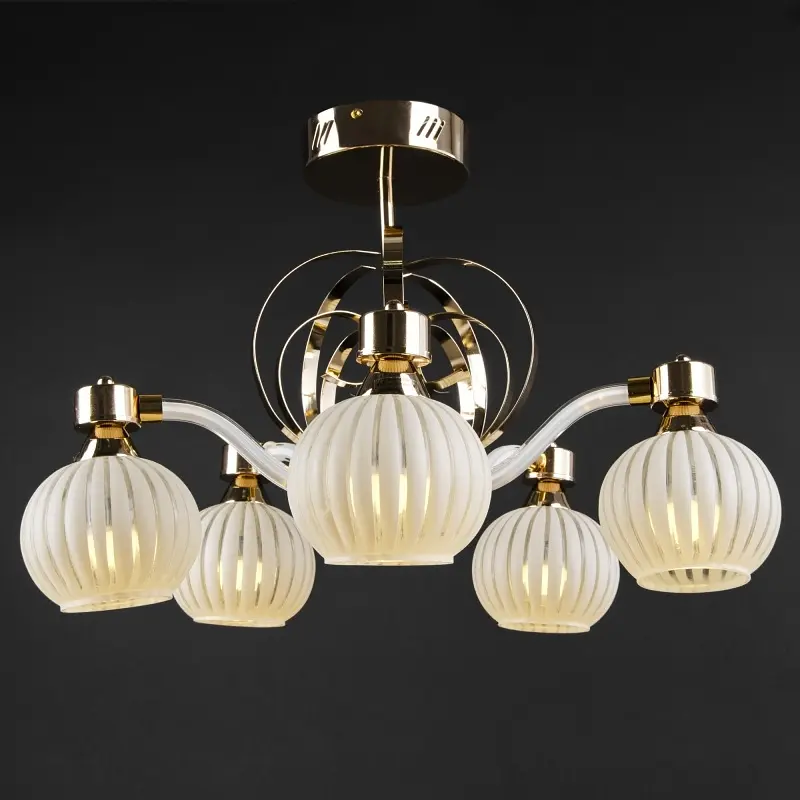 Люстра потолочная Brille с подсветкой LED E14 40W G (LK-513S/5) - фото 4