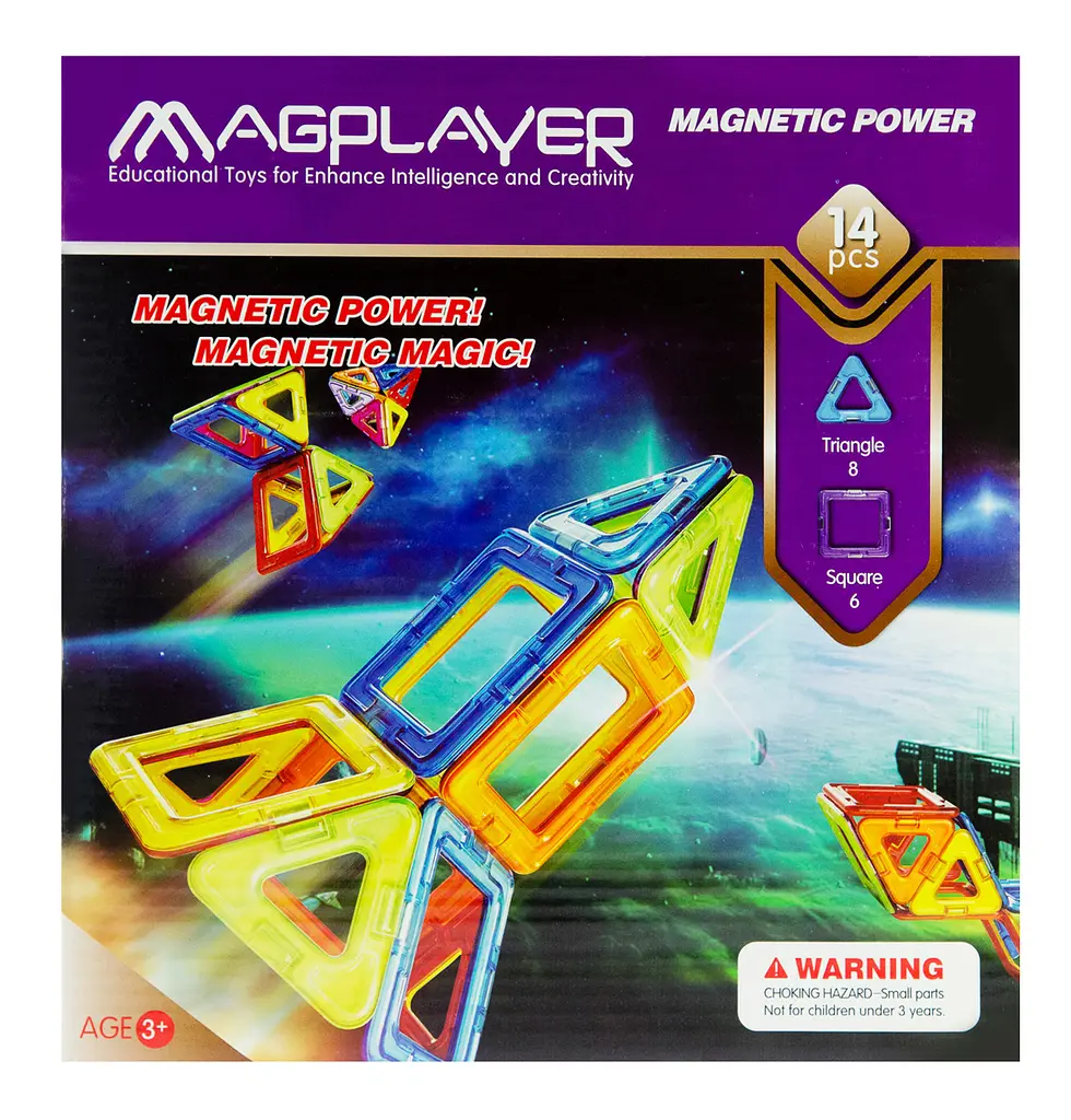 Магнитный конструктор, набор из 14 элементов MagPlayer det0017953 - фото 2