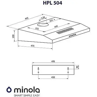 Витяжка пласка Minola HPL 504 WH - фото 8
