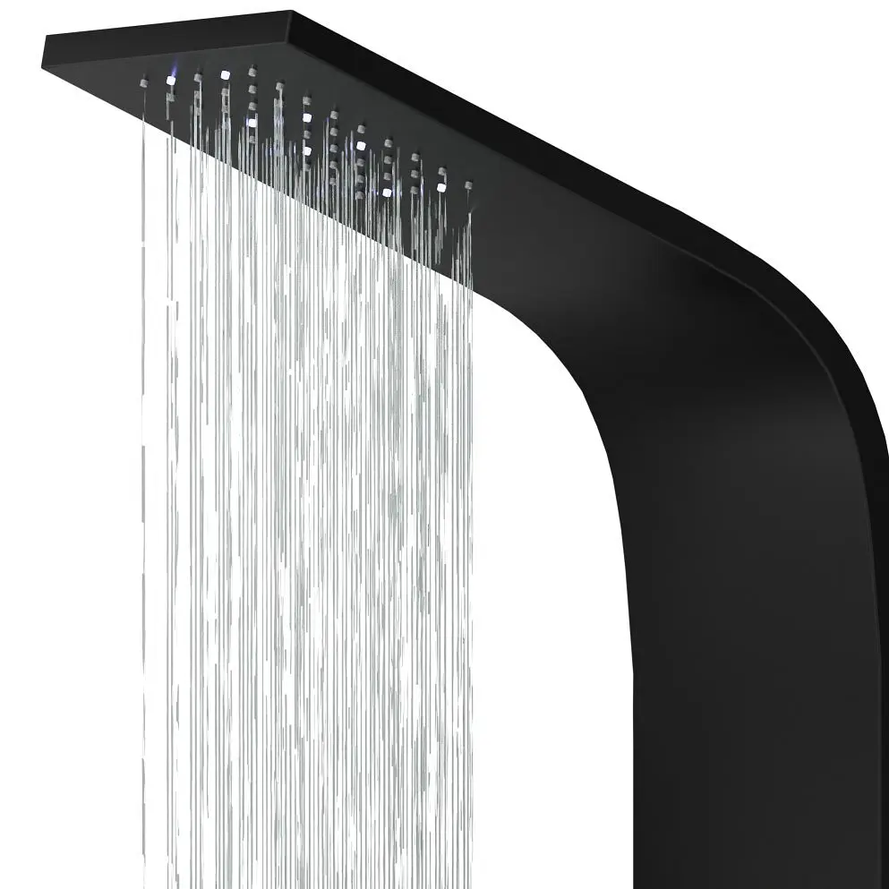 Душова панель Corsan Alto black LED A017MBLLED, Чорний матовий - фото 2