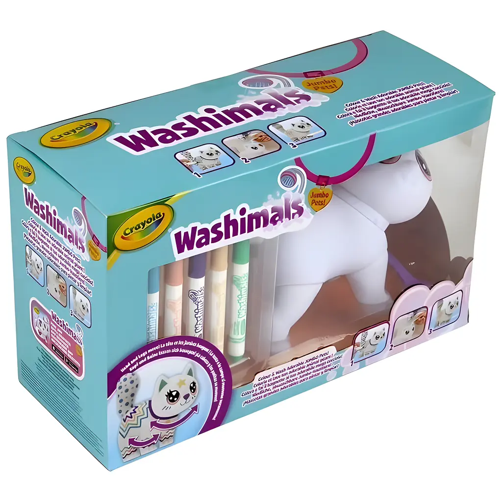 Набор для творчества Crayola Washimals Котик-великан с фломастерами 5 шт. - фото 3