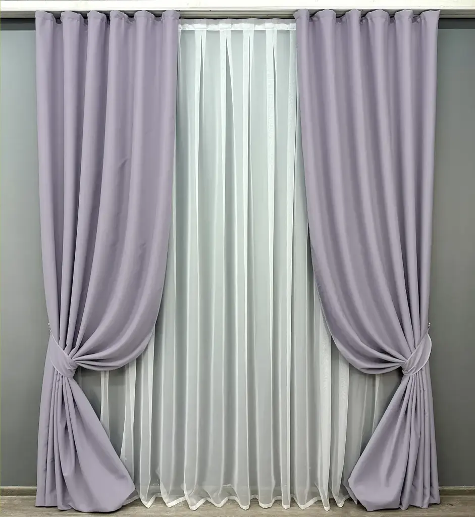 Комплект штор VR-Textil Midnight блекаут 2 шт 100x290 см лавандовий (1227ш) - фото 2