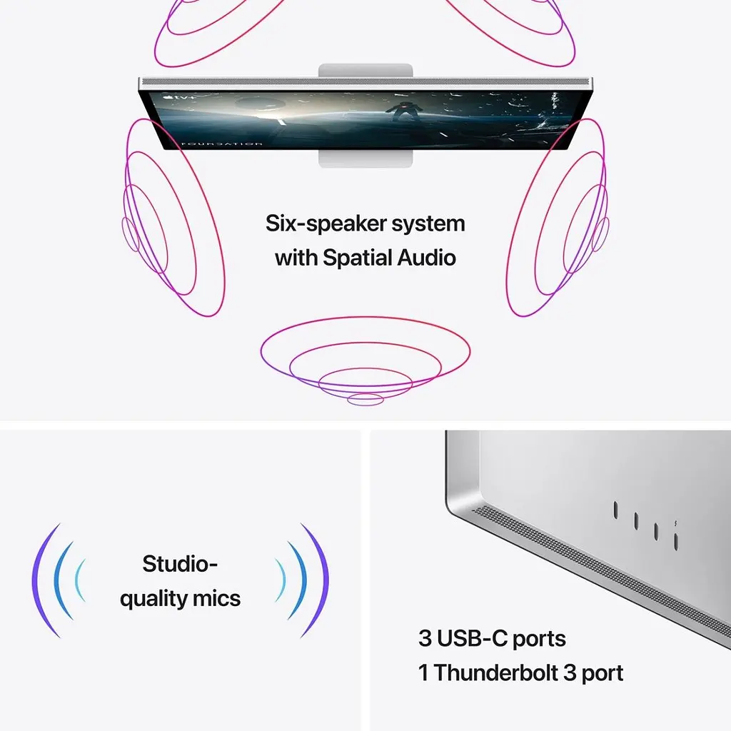 Монітор Apple Studio Display (Standard Glass) Tilt-adjustable Stand (MK0U3) [66198] - фото 6