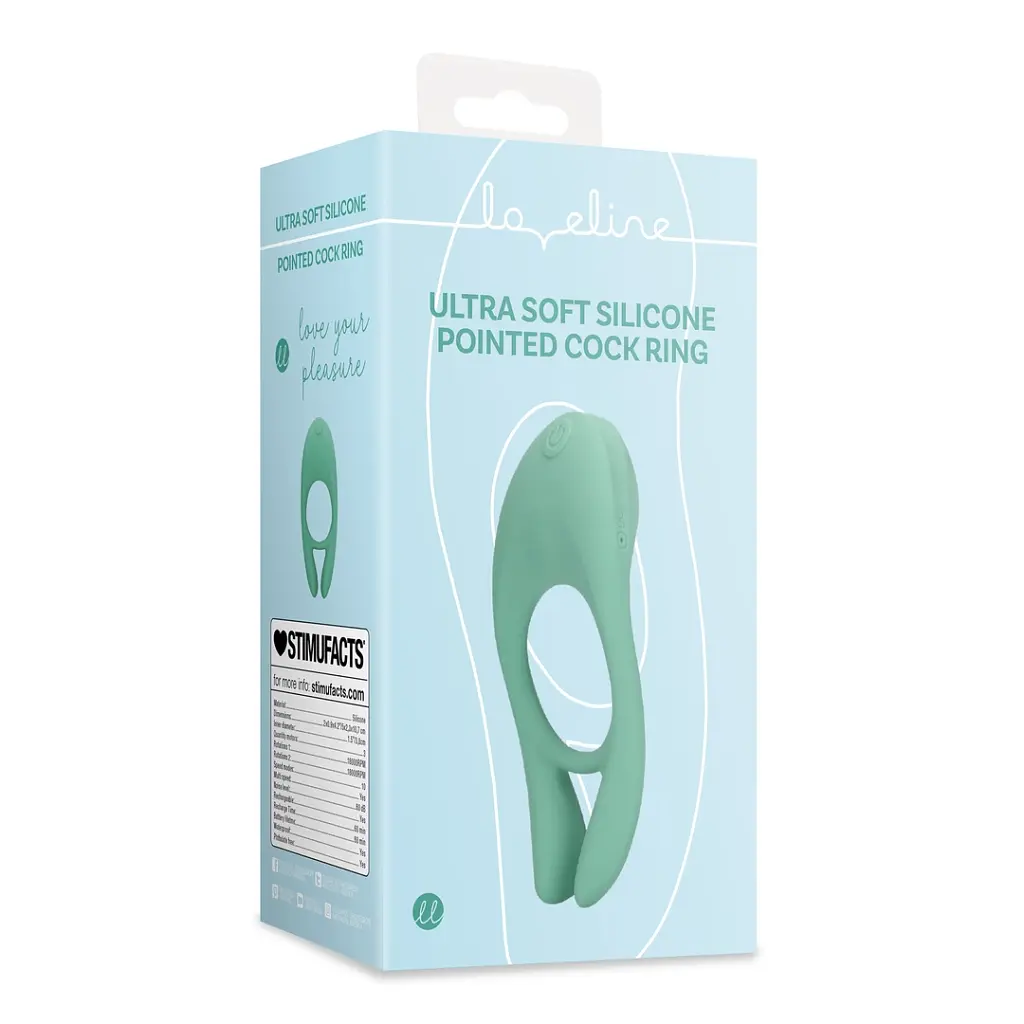 Кільце ерекційне Loveline Pointed Cock Ring 10.7 см (зелений) - фото 22