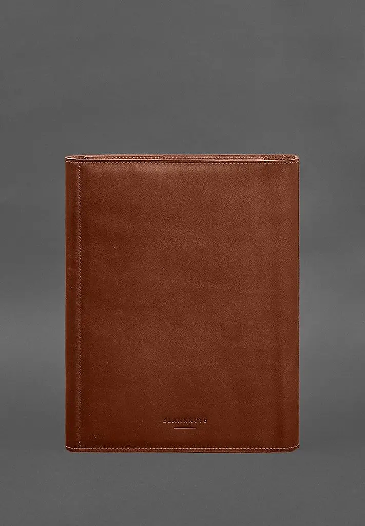 Кожаная папка для документов "Семейная" А4 Светло-коричневая - фото 5