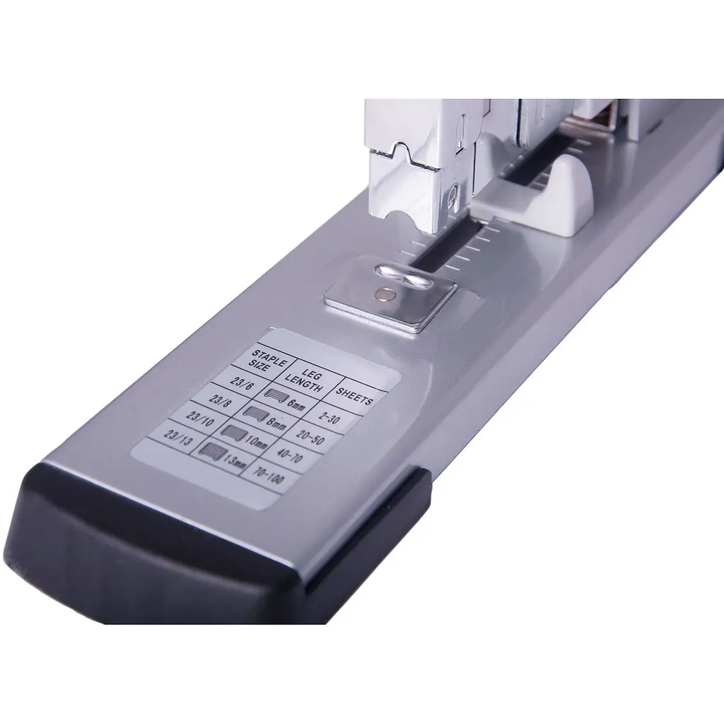 Степлер Buromax посиленої потужності металевий №23, 100 аркушів сірий (BM.4287-24) - фото 3