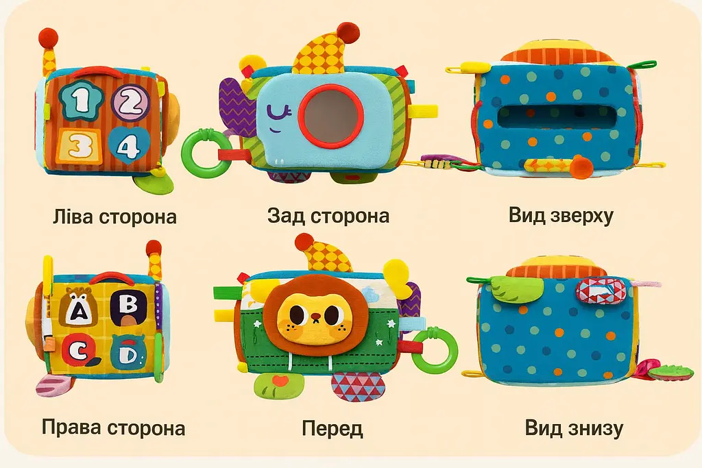 Тянучка Серветниця для малюка, брязкальце з прорізувачем, іграшка для розвитку моторики - фото 10