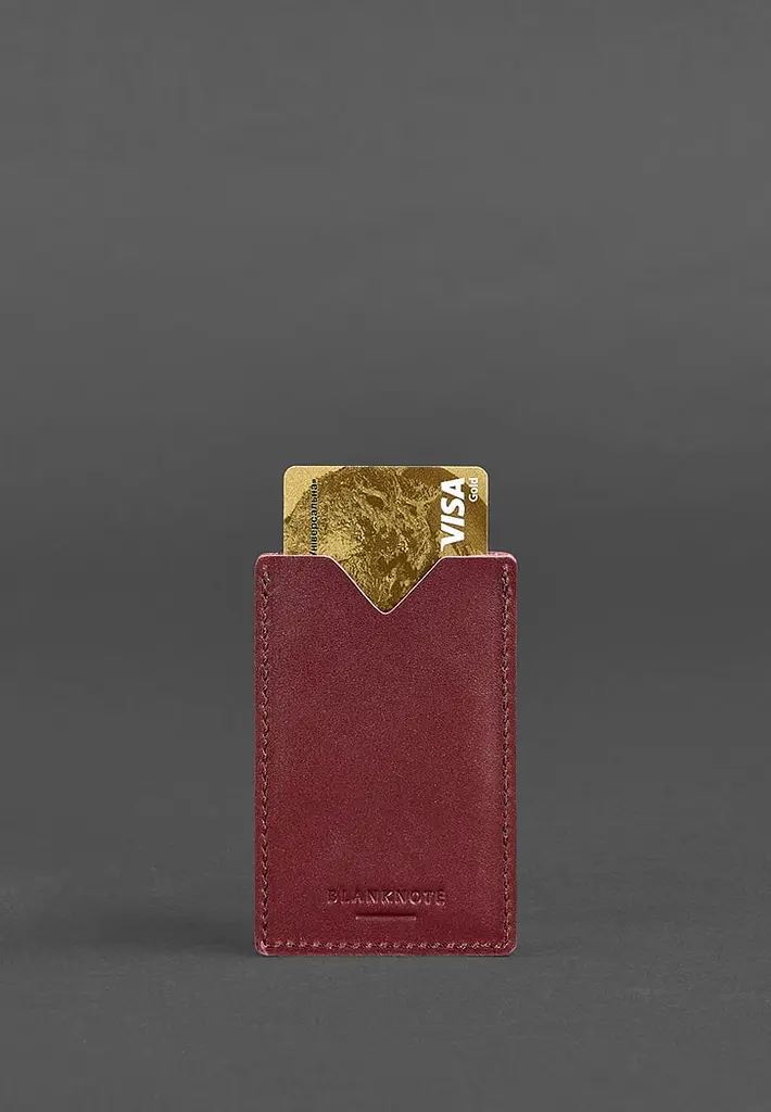 Женский кожаный кард-кейс 8.0 бордовый. - фото 5