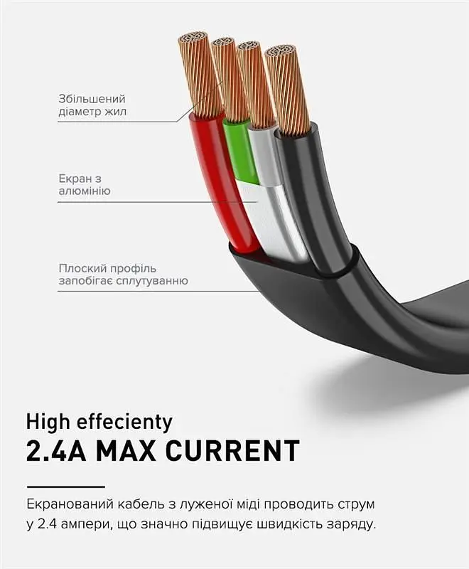 Кабель Luxe Cube Flat USB - Lightning (M/M), 1 м, чорний (2231252964019) - фото 3