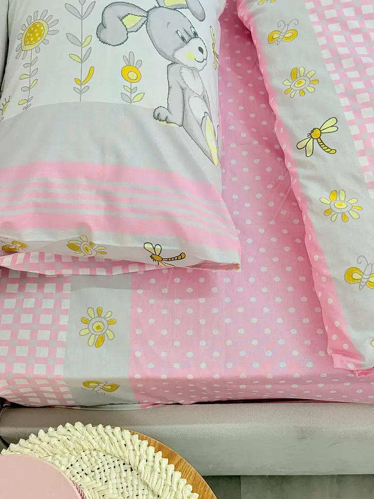 Дитячий комплект постільної білизни Ecotton 110х140 см Рожевий Зайчик (24900) - фото 3