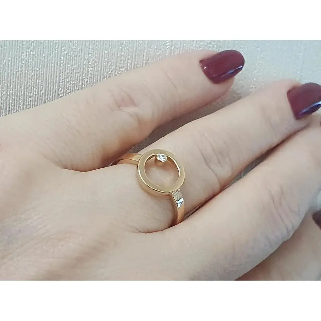 Золоте кільце Імперія золота з фіанітом. КВ983(3)И 18 - фото 2