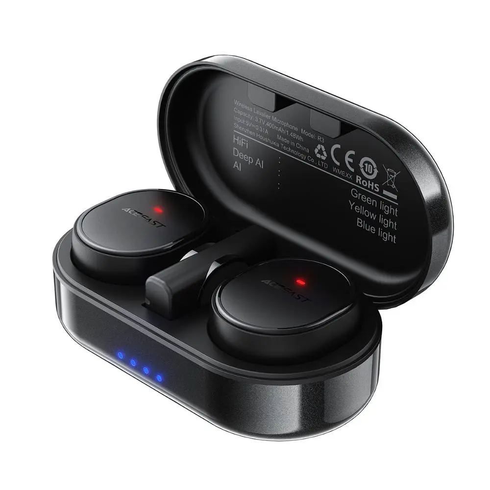 Бездротова мікрофонна система ACEFAST R3 dual-mic (Type-C) Black (6974316285847) - фото 3