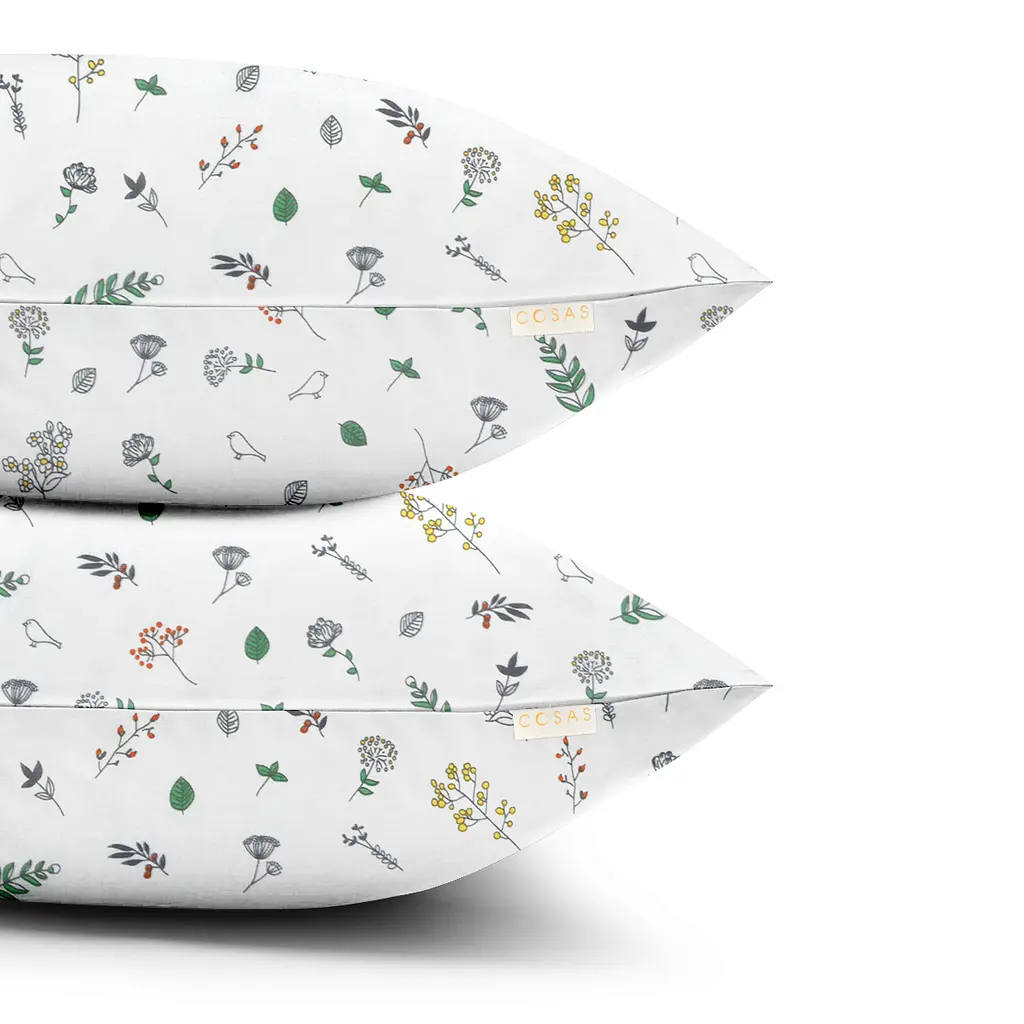 Набір наволочок Cosas Wildflowers 40х60 см білий (SetPillow_FoliageBirds_40x60) - фото 2