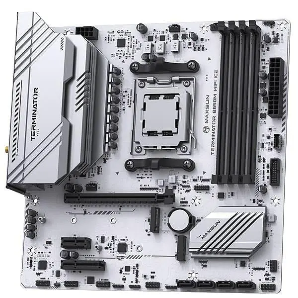 Материнская плата Maxsun Terminator B650M WIFI ICE (MS-TERMINATOR B650M WIFI ICE) (Socket AM5, AMD B650, Micro-ATX) - фото 2