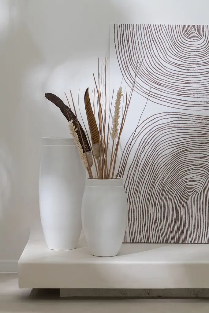 Ваза J-line белая керамическая 37 см (34057) - фото 3