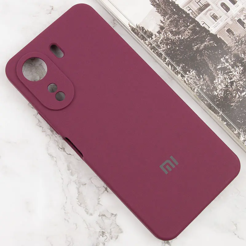 Чохол Lakshmi Silicone Cover Full Camera AAA with Logo для Xiaomi Redmi 13Coco C65 Бордовий - фото 2