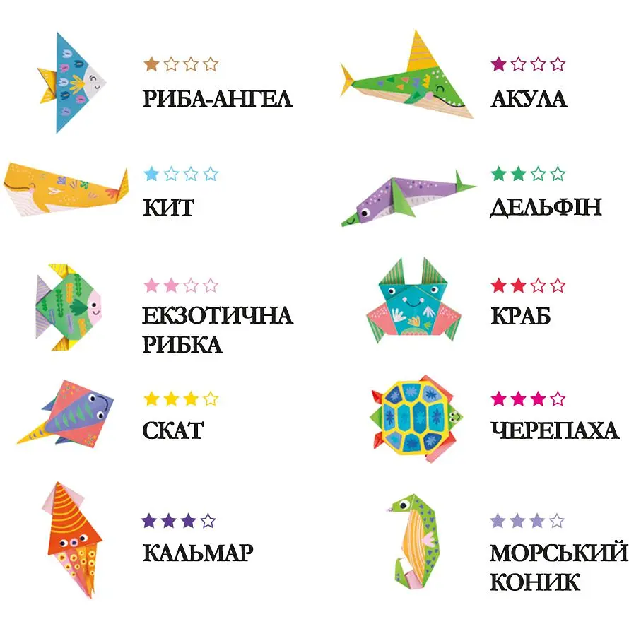 Набір для творчості Avenir Оригамі Підводний світ океану 40 аркушів (CH211809) - фото 4
