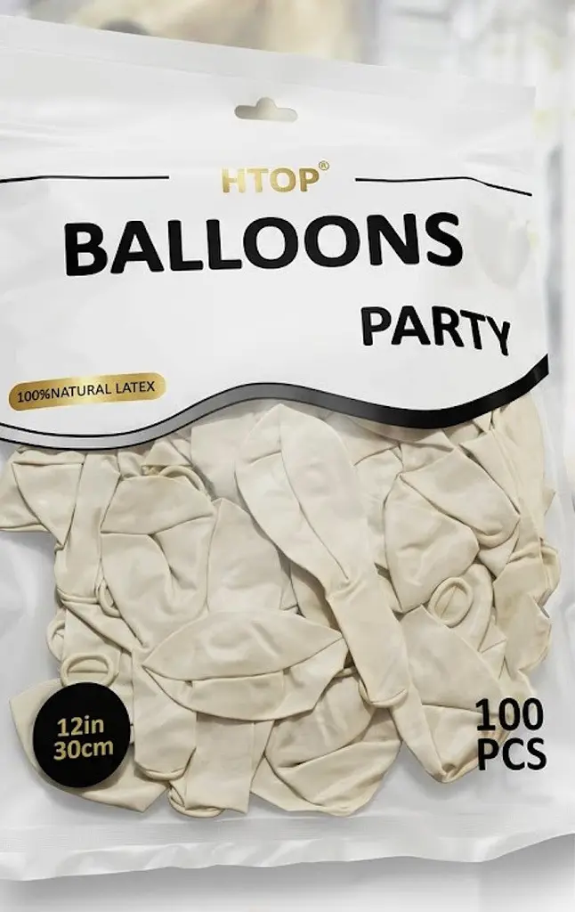 Надувні повітряні кулі HTOP 100 шт Party Balloons 30 см Товари для оформлення Дня народження Святкова атрибутика Слонова кістка - фото 2