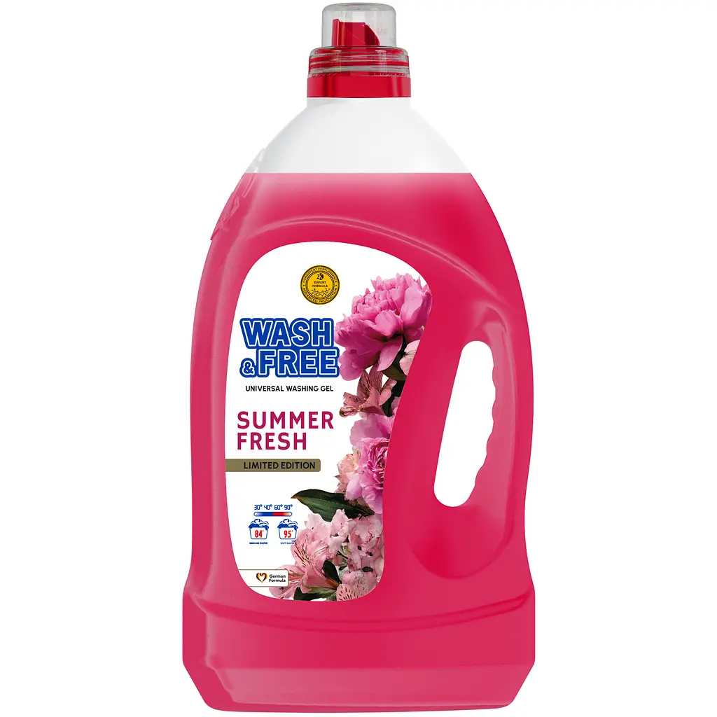Гель для прання Wash & Free Summer Fresh універсальний 3800 мл