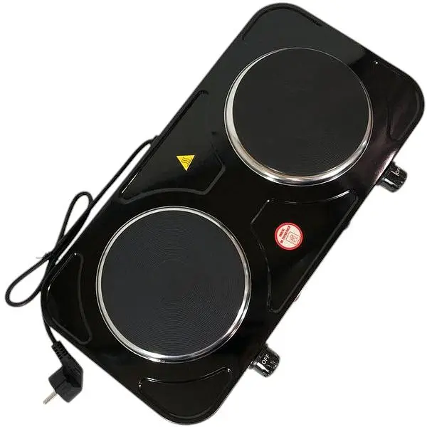 Електроплитка SeaBreeze SB-064 2000 Вт 2 конфорки диск чорна - фото 2