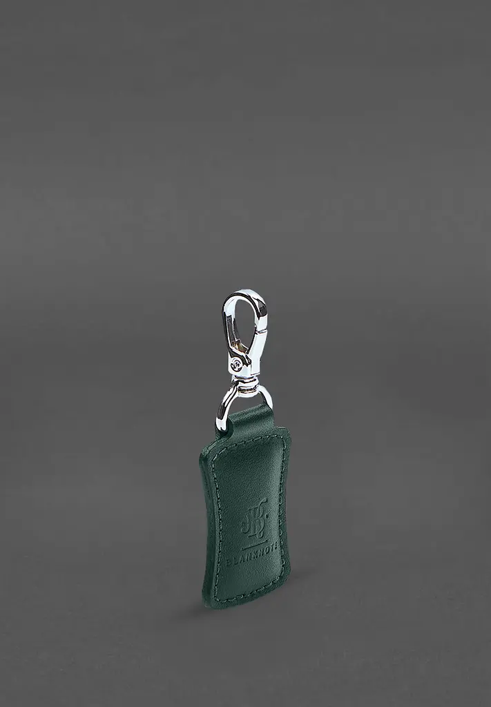 Кожаный брелок Premium зеленый - фото 3