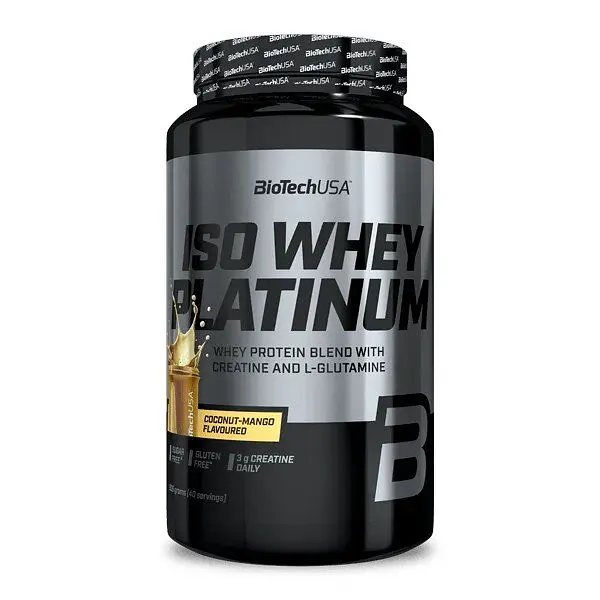 Сироватковий ізолят BioTech Iso Whey Platinum, 908 грам - Кокос-манго