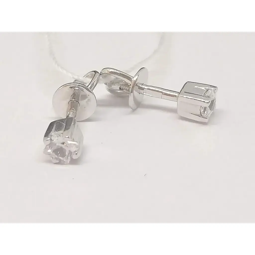 Золотые серьги-пуссеты Favoritum c фианитами. 211847_Б - фото 2