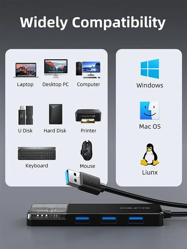 USB-хаб Cabletime CB02B 4 ports - фото 6