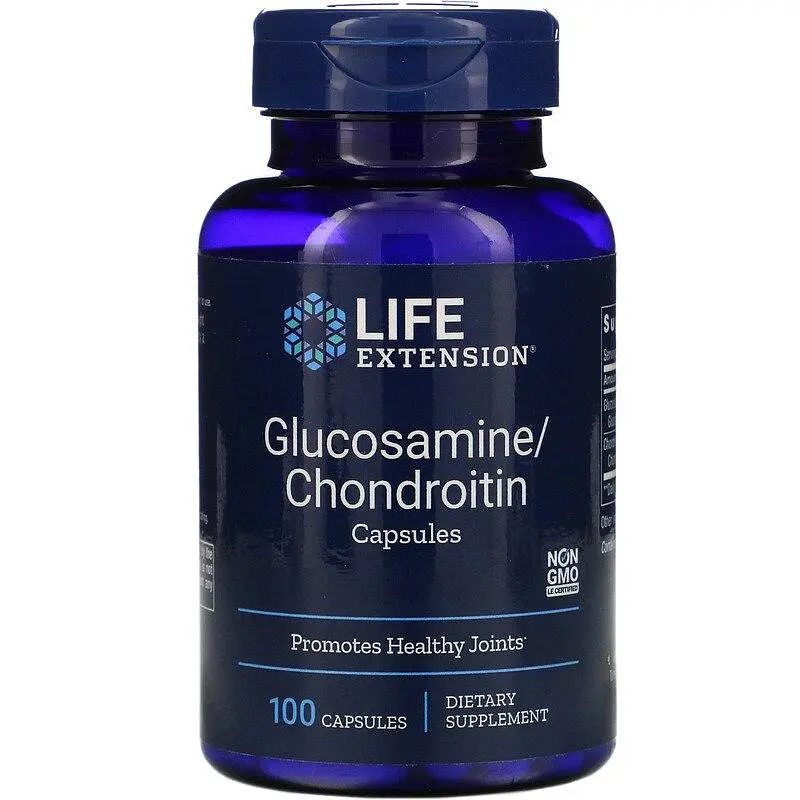 Глюкозамин, хондроитин, Glucosamine/Chondroitin, 100 капсул Life Extension vit0001706 - фото 2