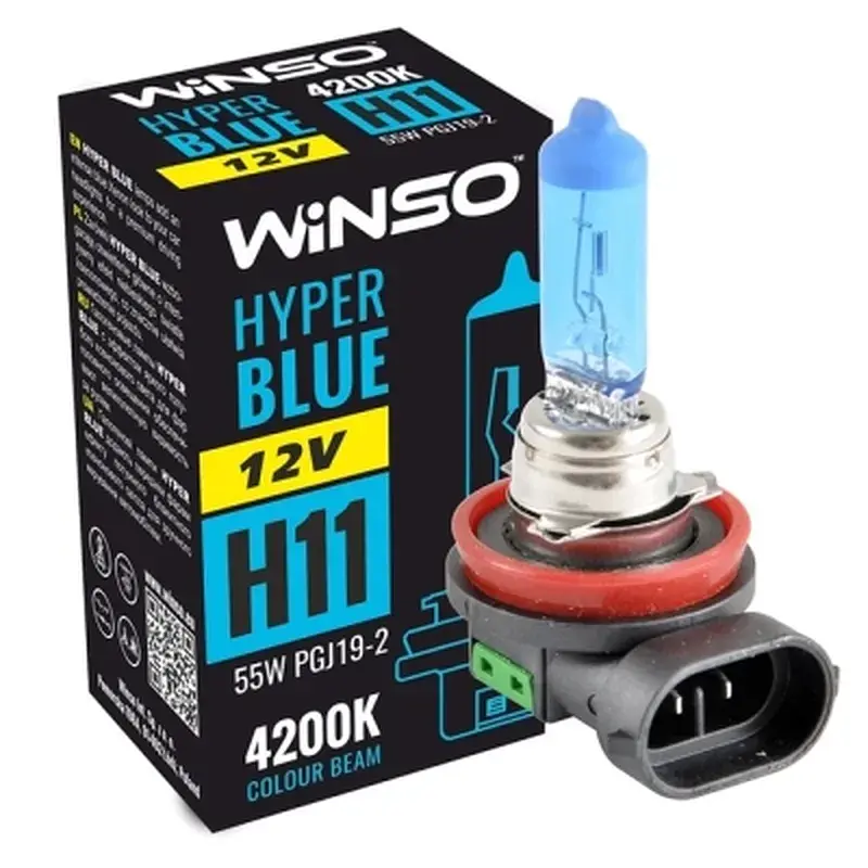 Автолампа WINSO H11 HYPER BLUE 4200K 55W PGJ19-2 (712820) - фото 2
