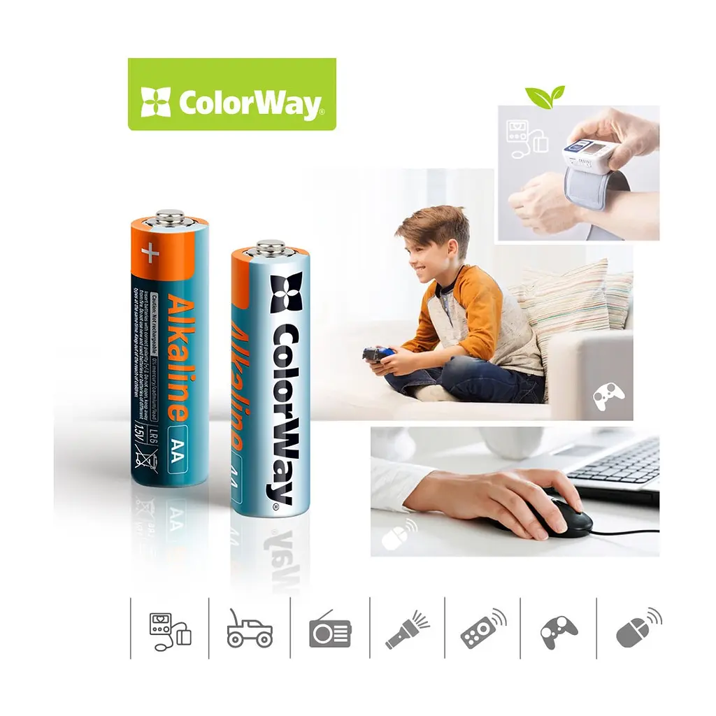 Батарейка ColorWay AA LR6 Alkaline Power (лужні) x 24 plastic box (CW-BALR06-24PB) - фото 3