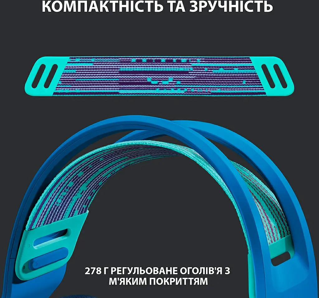 Навушники Logitech G733 Lightspeed Wireless RGB Blue (981-000942/43) - фото 2