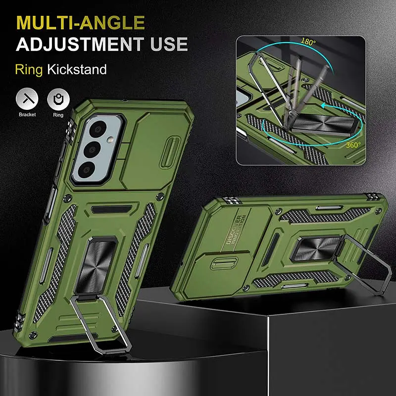 Ударопрочный чехол Camshield Army Ring для Samsung Galaxy A14 4G/5G Оливковый / Army Green - фото 2