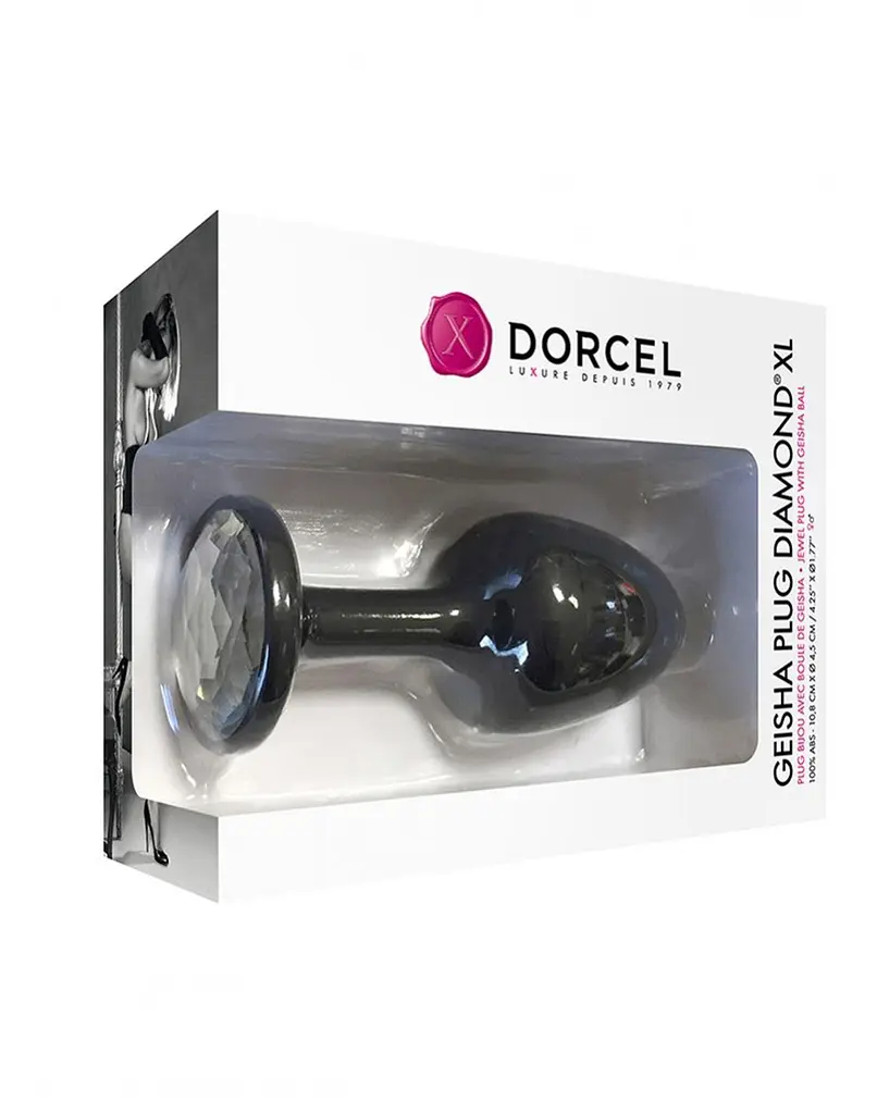 Анальная пробка с кристаллом Dorcel Geisha Plug Diamond XL 11 см (чёрный) - фото 4