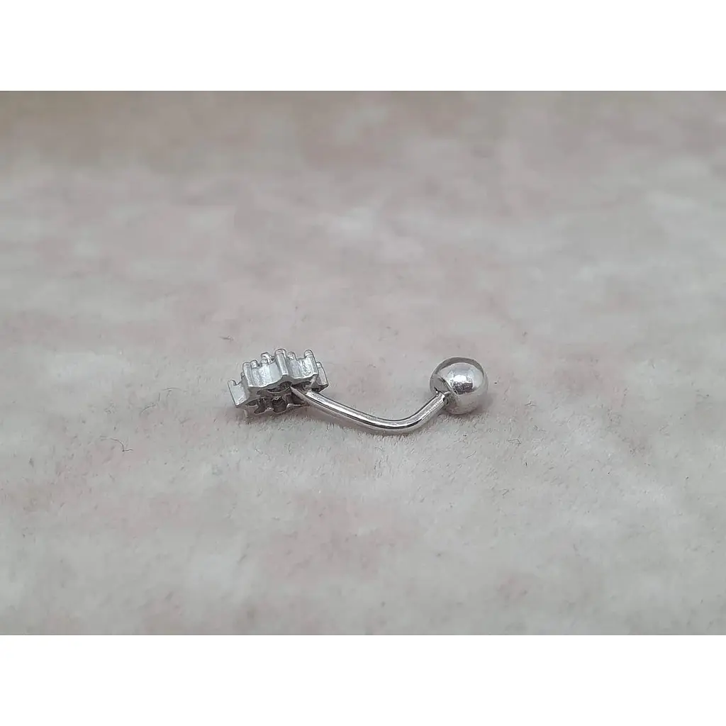 Срібна сережка для пірсингу пупка Umax. 7017U - фото 2