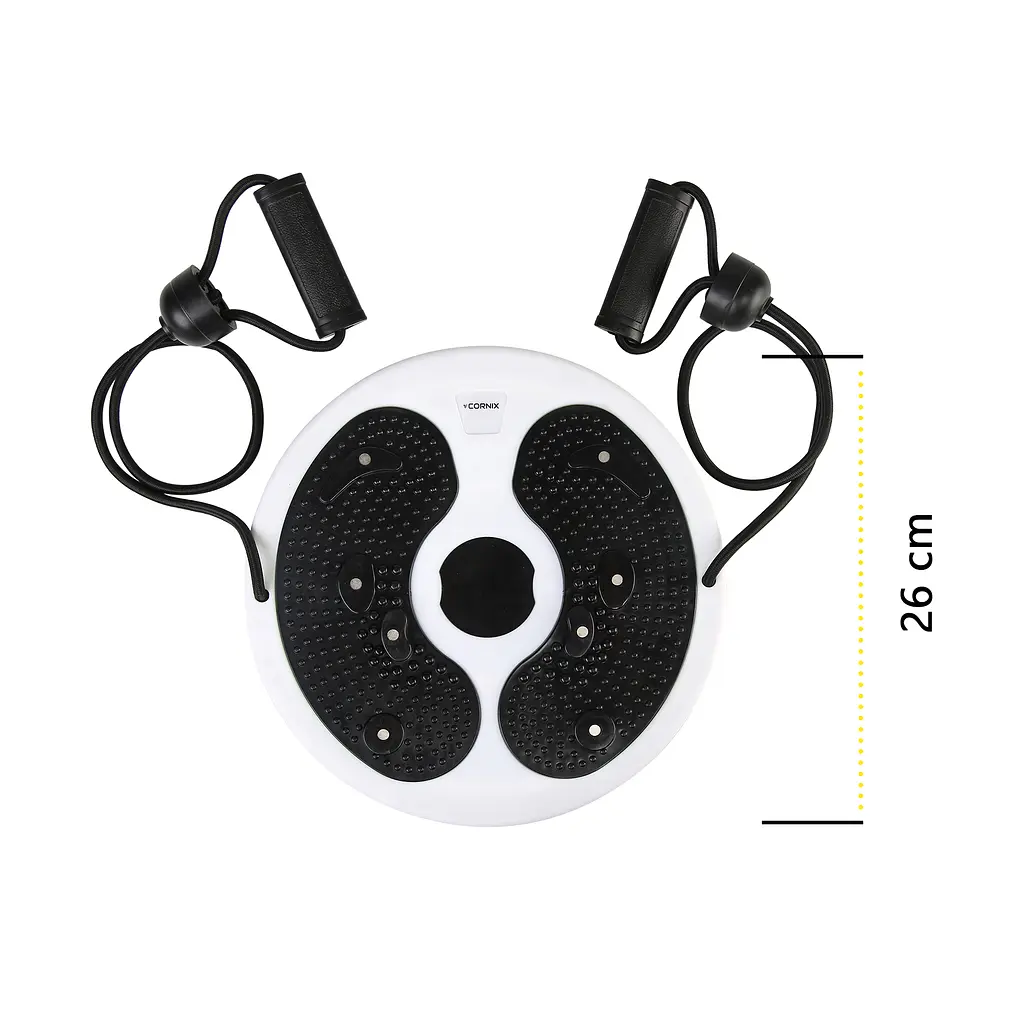 Диск здоров'я для талії Cornix Twisting Waist Disc з еспандерами White/Black XR-0451 - фото 8