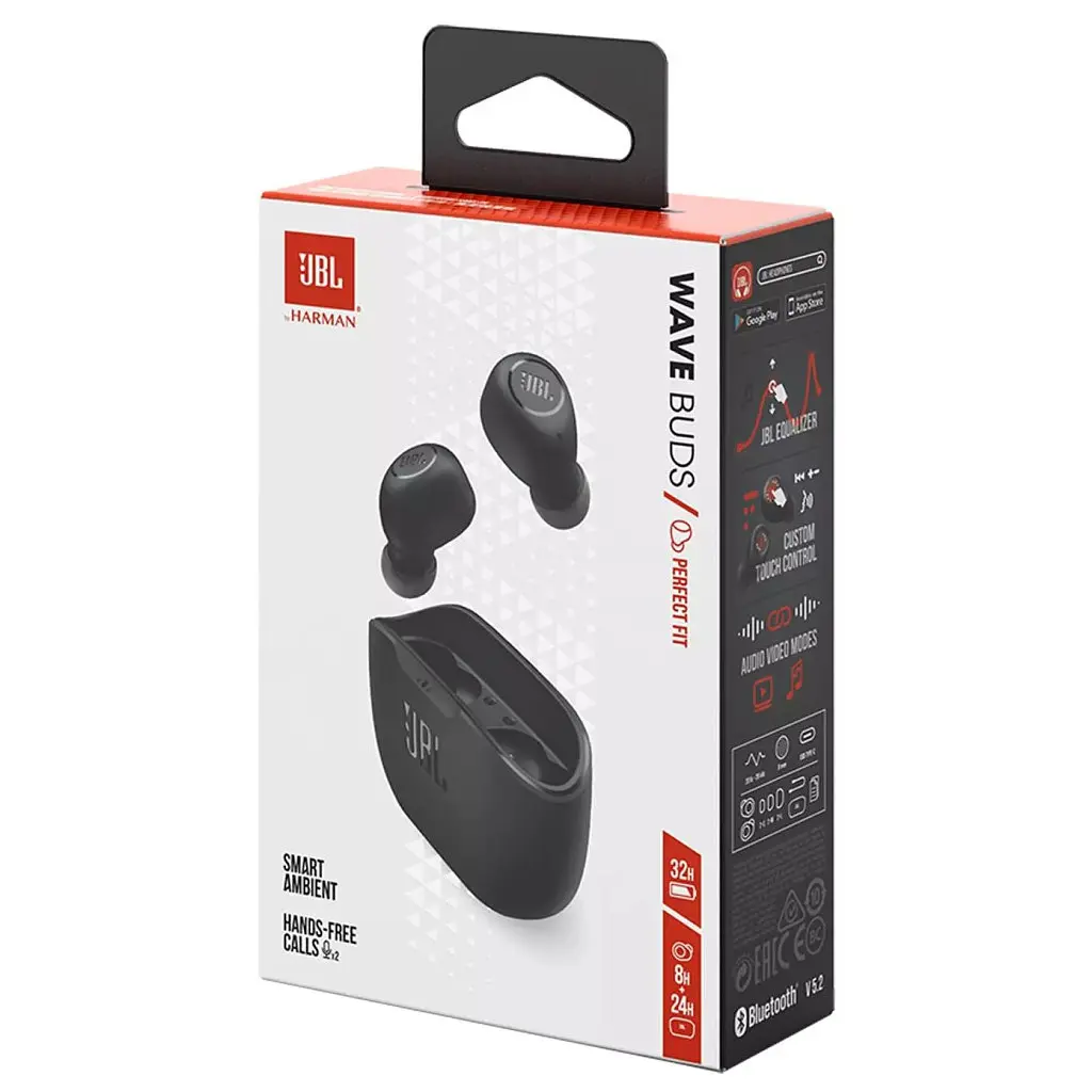 Навушники JBL Wave Buds TWS Black (JBLWBUDSBLK) - фото 11