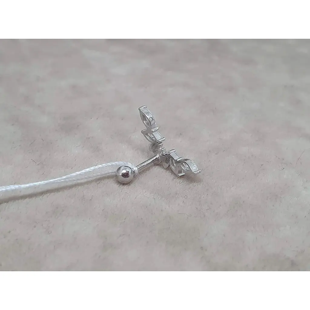 Срібна сережка для пірсингу хеліксу Ірій. 40067ШТ - фото 5