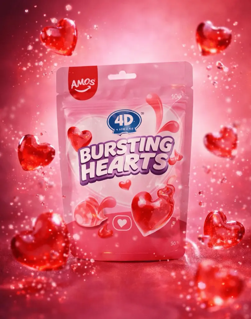 Желейні цукерки Amos 4D Bursting Hearts 65г - фото 4