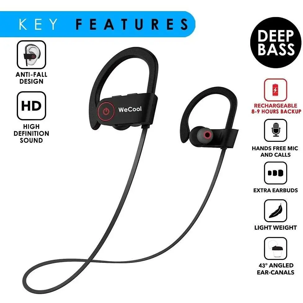 Навушники WeCool U8i Bluetooth з мікрофоном Червоні  - фото 2