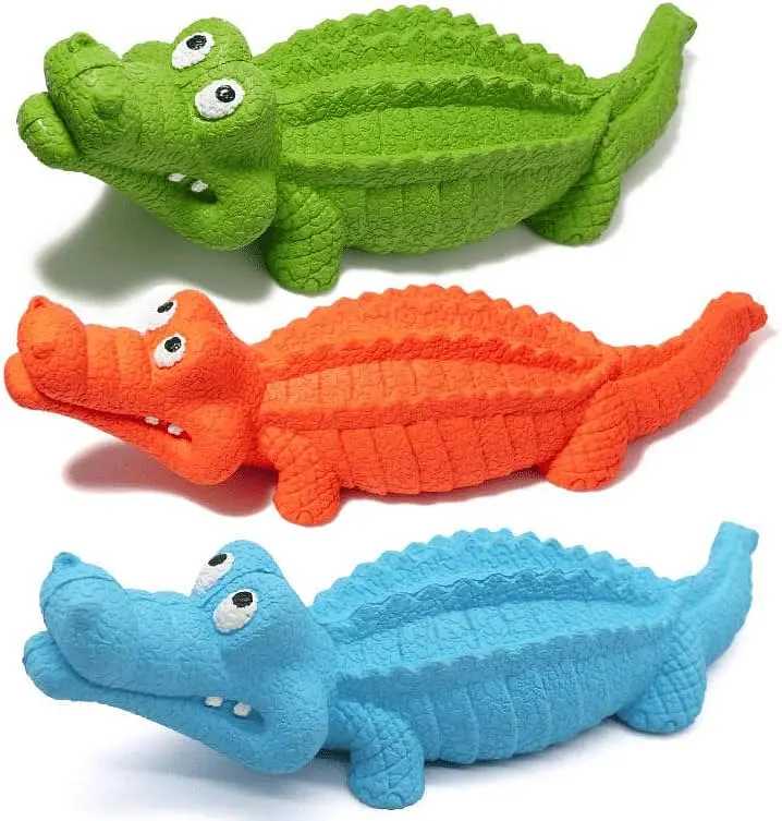 Іграшка для жування Derby Alligator з пищалкою, Блакитний - фото 4