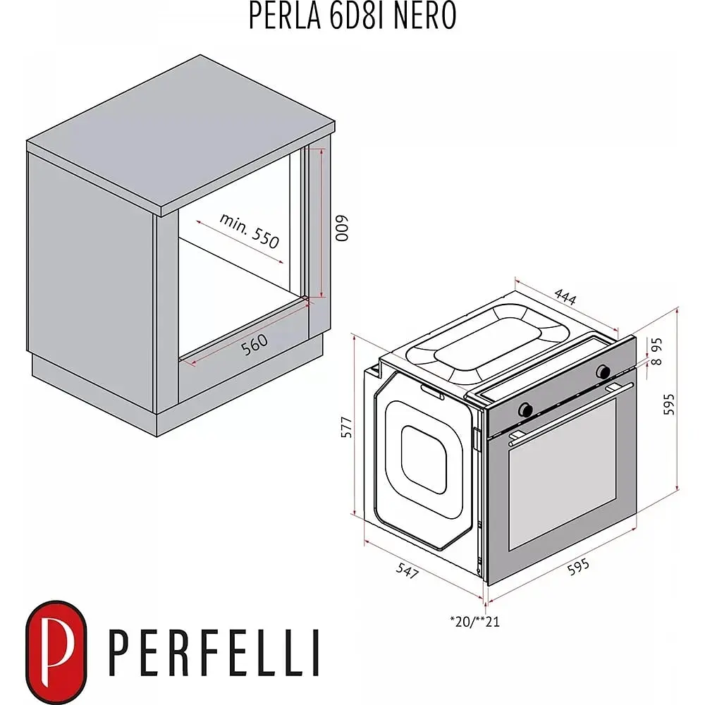 Вбудована духова шафа Perfelli Perla 6D8I Nero - фото 18